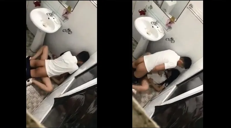 Con ghệ say xỉn và eny trong phòng tắm nhà hàng